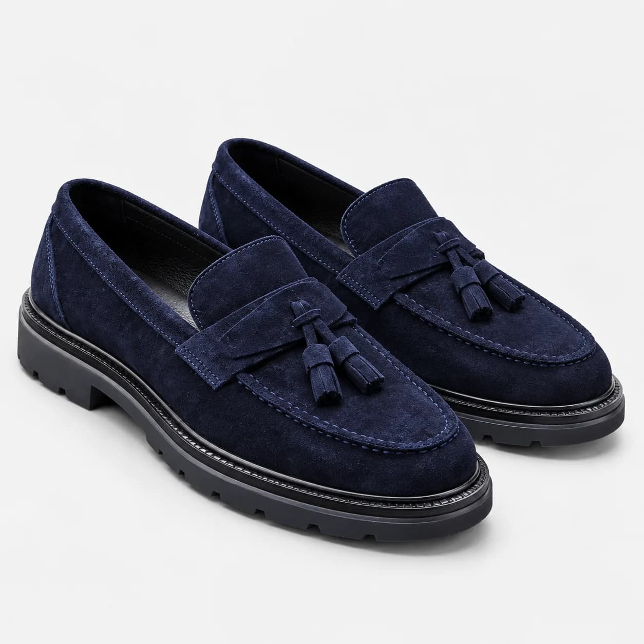 Lacivert Süet Püsküllü Loafer lacivert