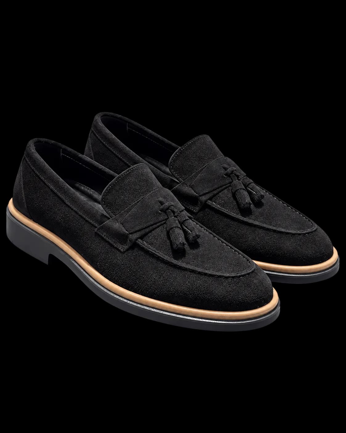 Siyah Süet Püsküllü Loafer