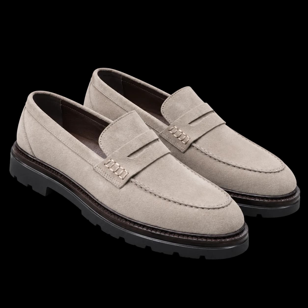 Açık Gri Süet Penny Loafer açık gri