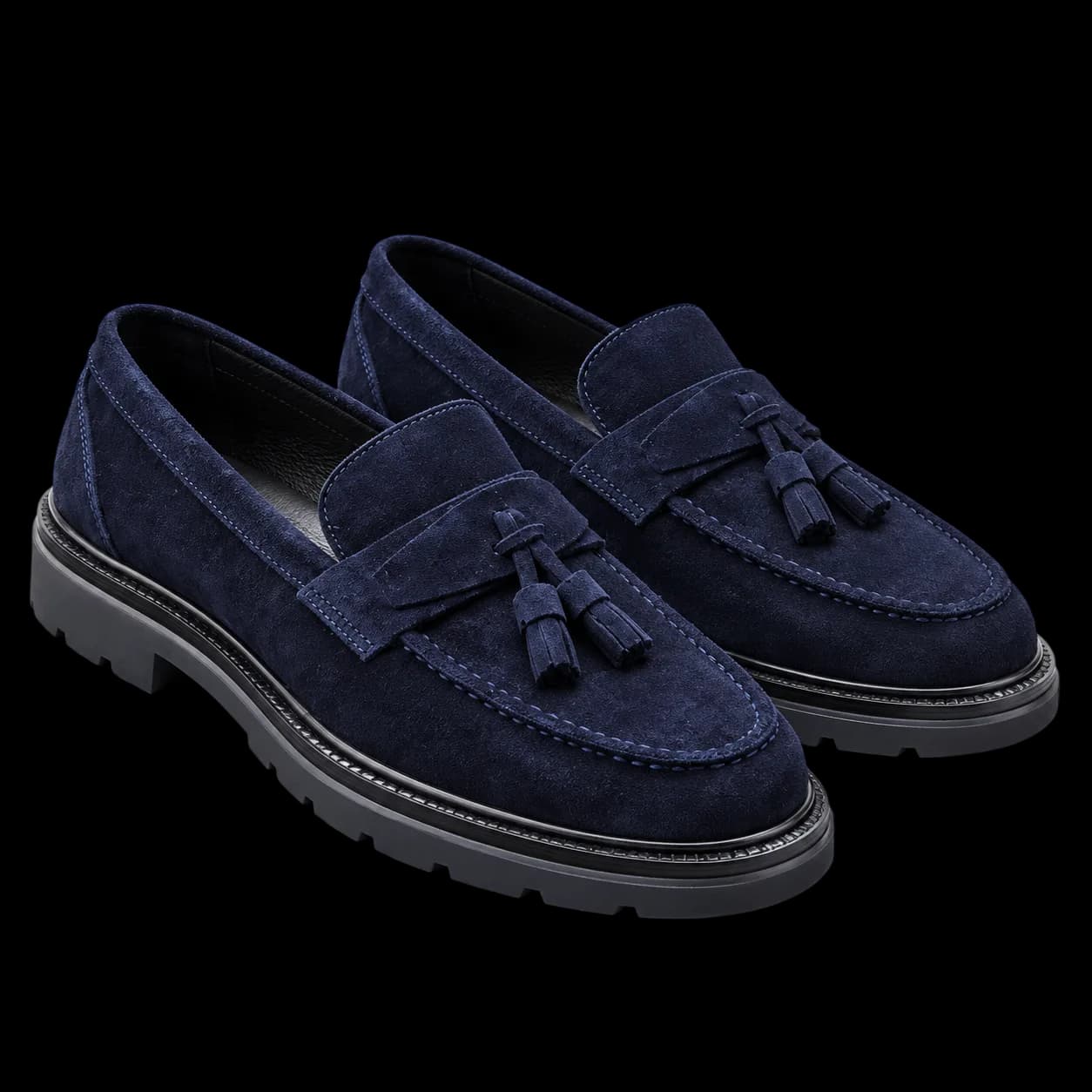 Lacivert Süet Püsküllü Loafer