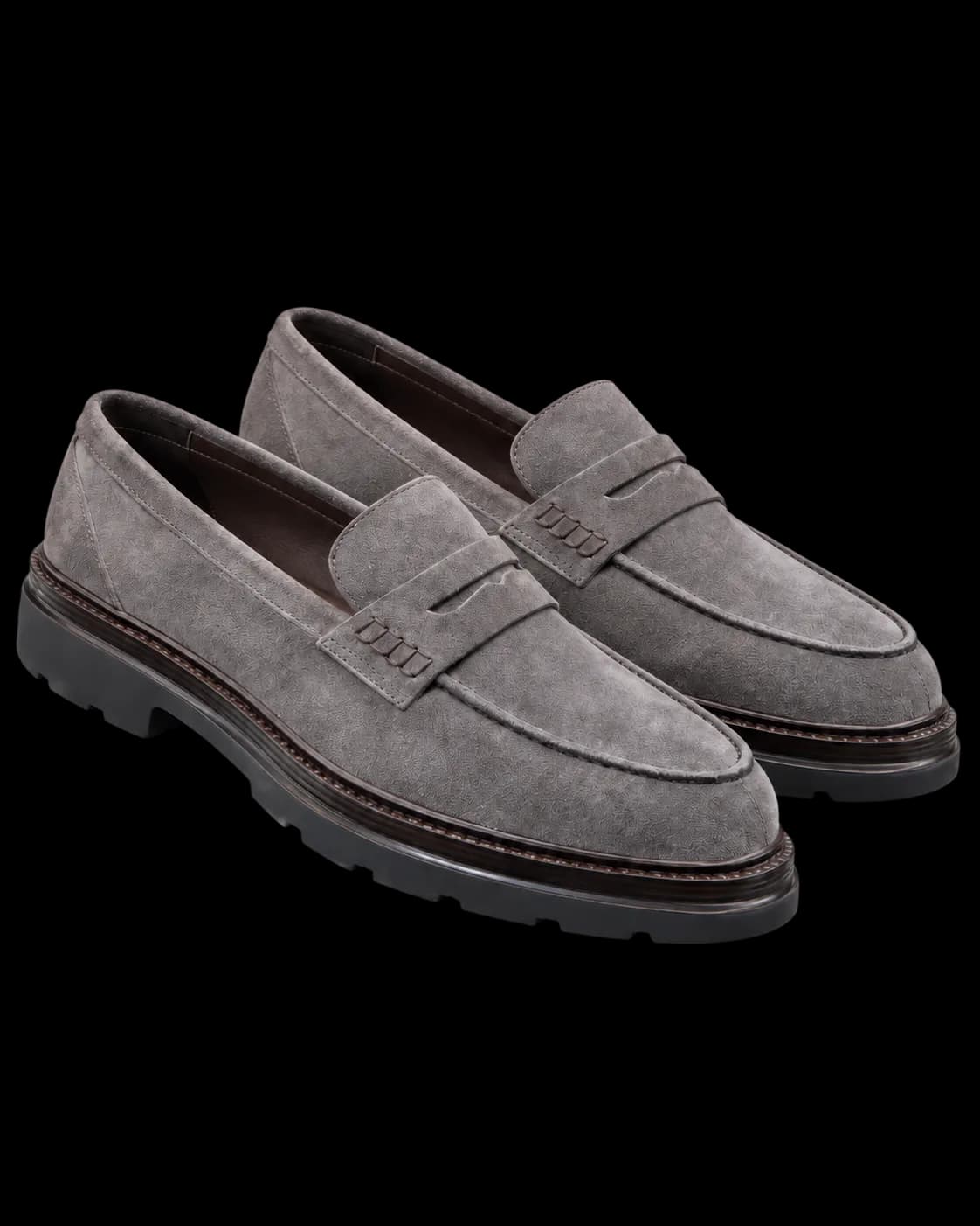 Gri Süet Penny Loafer
