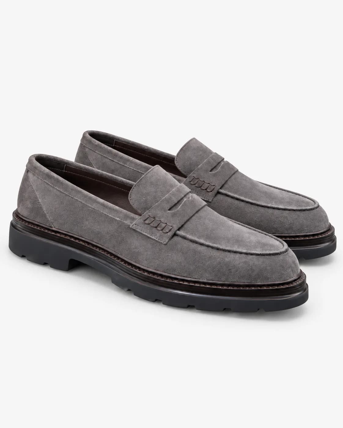 Gri Süet Penny Loafer